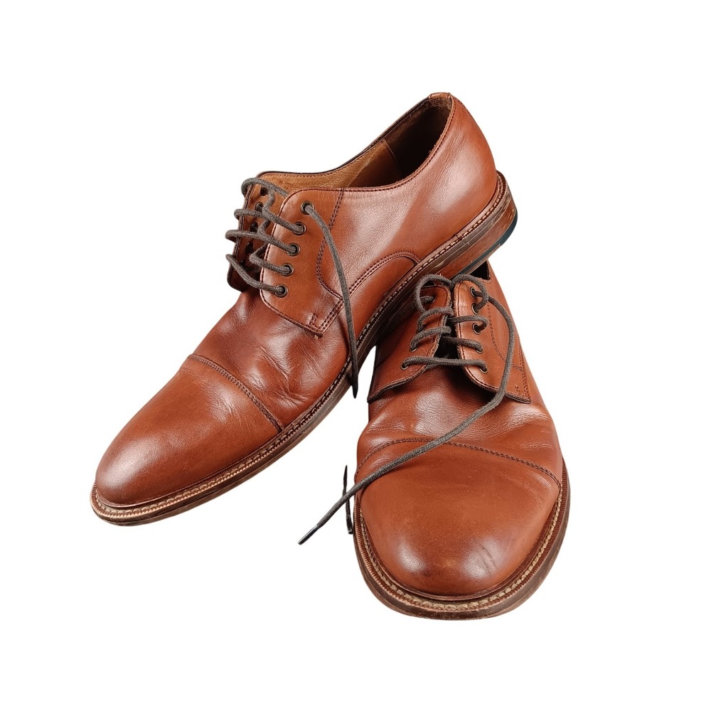 Blake McKay Mens Leather Cap Toe‎ Oxford Dress Shoes Tan Size 9